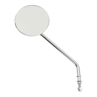 Steel 4" round mirror. Chrome, long stem