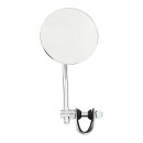 Round clamp-on style steel mirror, 4" with 5" stem