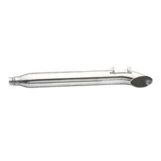 Paughco, FLT Turn Out muffler 31" long. Left. Chrome