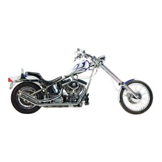 Paughco, upswept drag pipes. Slash Cut. Chrome