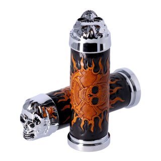 Handlebar grip set Cushion skull leather