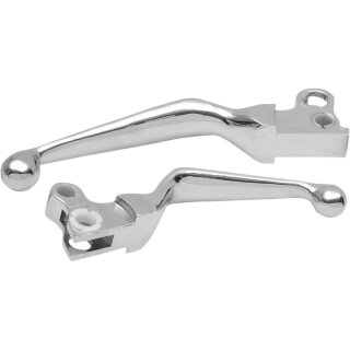 Wide Blade Style Lenker Armaturen Handhebel Set smooth chrom für Harley 82-95