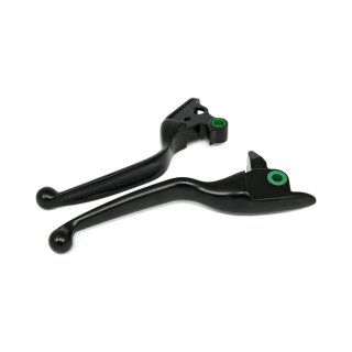 Handlebar lever kit wide blade, grooved. Black