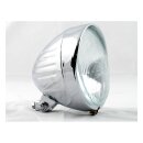 6-1/2" ribbed bullet headlamp with visor. Chrome