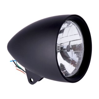 Billet Alu Custom Scheinwerfer Classic 1 schwarz matt 5-3/4"