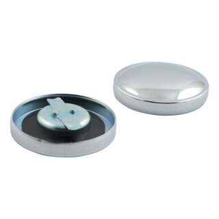 Tankdeckel Gas Cap Set Late Style Chrom für Harley 36-82