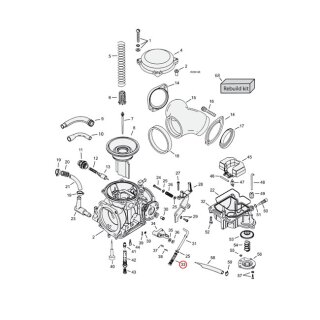 Spring, accelerator pump rod. Keihin CV