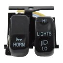 Hi/Low/Horn, handlebar switch set. Black