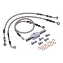 Goodridge brake line front, stainless clear coated