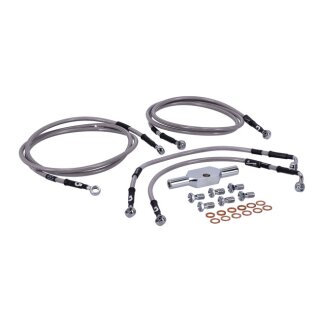 Goodridge brake line front, stainless clear coated