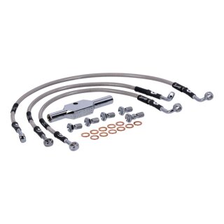 Goodridge brake line front, stainless clear coated