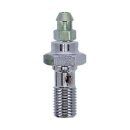 Goodridge, 3/8-24 banjo bolt w/bleed nipple. Chrome