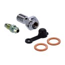 Goodridge, 3/8-24 banjo bolt w/bleed nipple. Chrome
