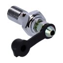 Goodridge, 3/8-24 banjo bolt w/bleed nipple. Chrome