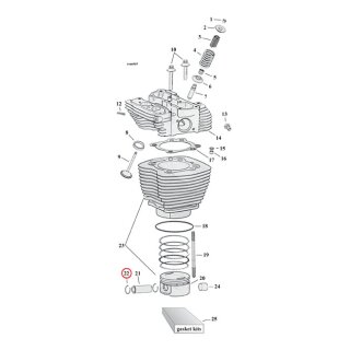 Retaining rings, piston wrist pin