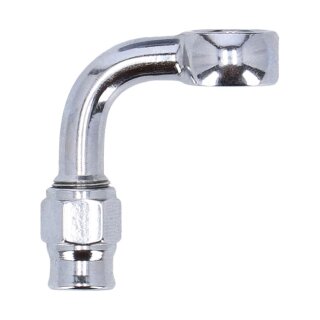 Goodridge, 7/16" (11mm) banjo fitting 90 degree bend. Chrome