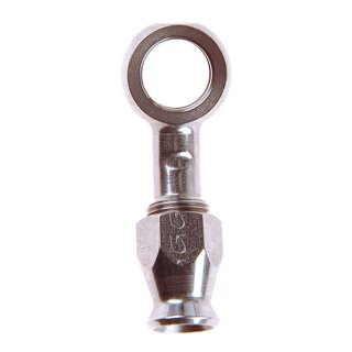 Goodridge, 3/8" (10mm) banjo fitting straight. Stainless