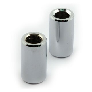 Chris, turn signal spacers 1-1/4" long. Chrome
