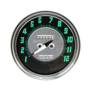 FL speedometer, 48-61 face, green. 1:1 MPH