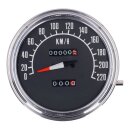 FL speedometer, 74-84 face, black. 2:1 KMH