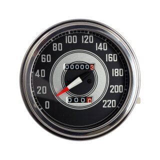 FL speedometer, 41-45 face, silver/black. 1:1 KMH
