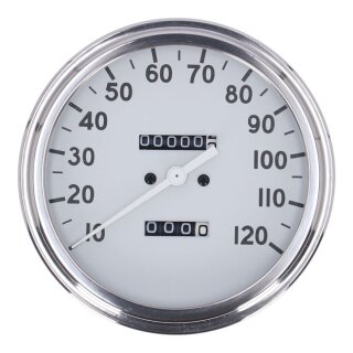 FL speedometer, 36-40 face, White. 2.24:1 MPH