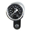 MMB 48mm Ultra mini speedo chrome/black KMH 1:1 drive ratio