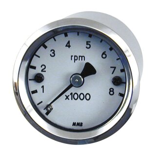 ULTRA MINI TACHO - WHITE, 8000RPM