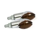 Cateye mini turn signals 20mm stem, chrome with dark lens