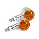 MINI BULLET TURN SIGNALS, CHROME PLAIN