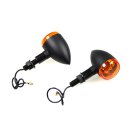 MINI BULLET TURN SIGNALS, BLACK PLAIN