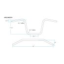 Biltwell Apehanger Lenker 12 Zoll schwarz für Harley Modelle bis 1981 TGA