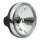 LTD style 7" H4 headlamp. Side mount. Clear lens. Black