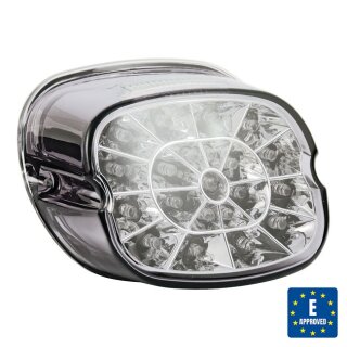 Custom LED Laydown Spider Rücklicht getönt für Harley Dyna Sportster FXR 73-98