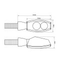 Pen Head Motorrad LED Blinker schwarz getöntes Glas E geprüft