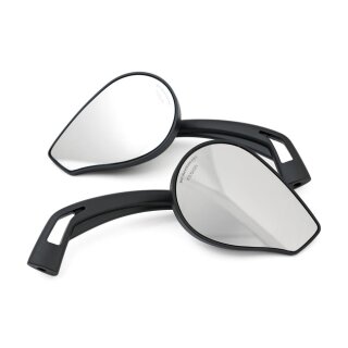 Spiegel Set Phoenix Aluminium ECE geprüft schwarz elox für Harley Chopper Custom