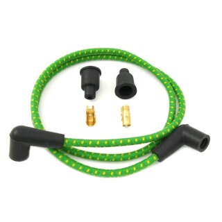 Universal 40" spark plug wire set. Cotton cloth,Green/Yellow