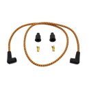 Universal 40" spark plug wire set. Cotton cloth, Brown/Black