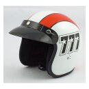 BANDIT 777 JET HELMET, WHITE/ORANGE, XS