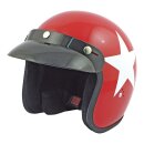 BANDIT STAR JET HELMET, RED W/WHITE STAR