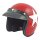 BANDIT STAR JET HELMET, RED W/WHITE STAR