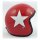 BANDIT STAR JET HELMET, RED W/WHITE STAR