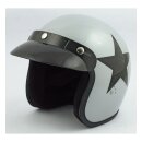 BANDIT STAR JET HELMET SILVER/BLACK STAR