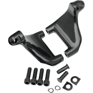 Sozius Fussrasten Halter Set schwarz für Harley XL Sportster 04-13
