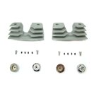 Head bolt bridge cover set. Finned, silver