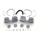 Head bolt bridge cover set. Finned, silver