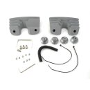 Head bolt bridge cover set. Finned, silver