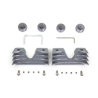 Head bolt bridge cover set. Finned, silver
