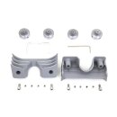 Head bolt bridge cover set. Finned, silver
