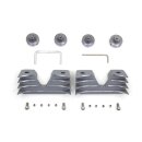 Head bolt bridge cover set. Finned, silver